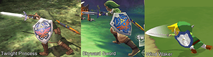 Wii「ゼルダの伝説 Skyward Sword」（The Legend of Zelda Skyward Sword）、Wii、GC「ゼルダの伝説 トワイライトプリンセス」、GC「ゼルダの伝説 風のタクト」の３つの比較　２
