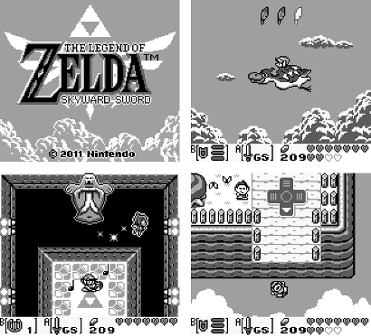 「ゼルダの伝説 スカイウォードソード」のゲームボーイ版の画面が公開されています