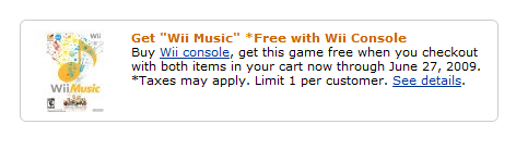米Amazonで、Wiiミュージックがタダで貰えるキャンペーン 米Amazonで、Wiiミュージックがタダで貰えるキャンペーン